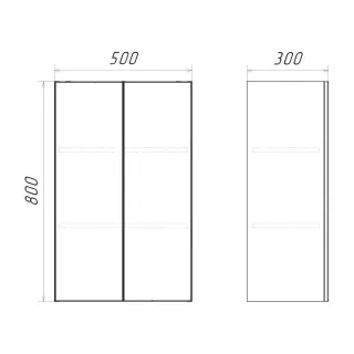 Шкаф подвесной Comforty для ванной универсальный 50 см , белый глянец